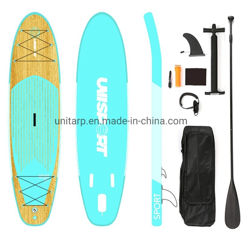 Neueste OEM Holz Design 305cm 320cm 335cm Aufblasbare Auflageschipfe Stand Up Paddle Board zum Verkauf