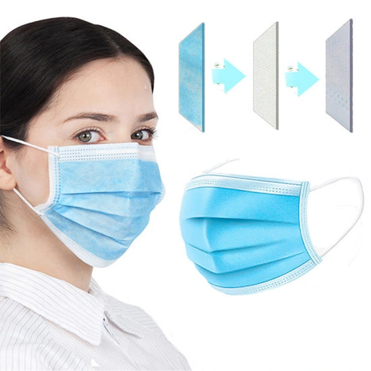 Breathable Waterproof 3ply Non Woven Anti Virus Disposable Products Face Mask