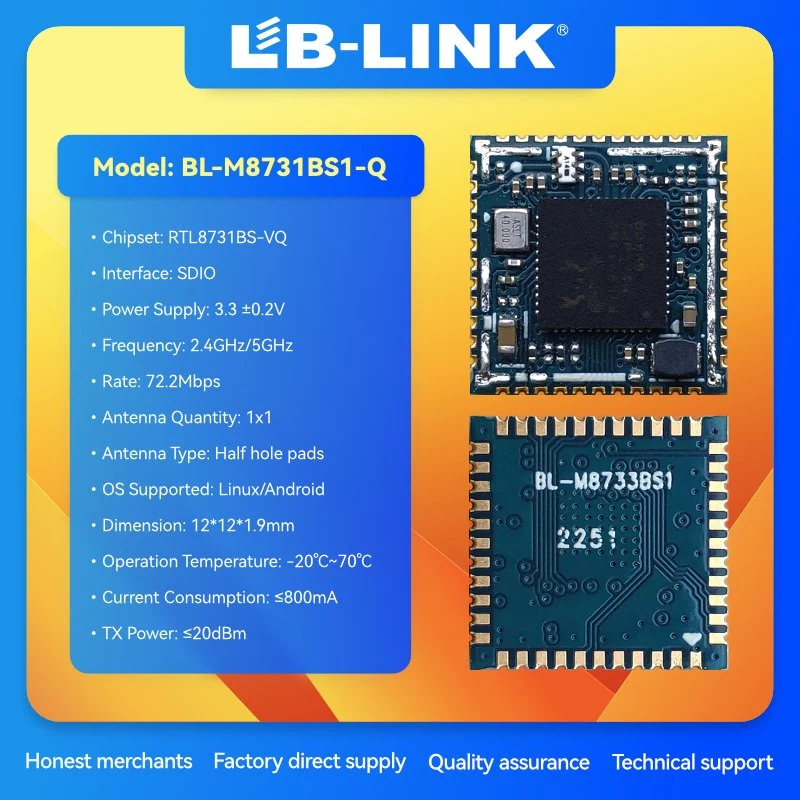 وحدة LB Link BL-M8731BS1-Q 1T1R 802.11a/B/G/N SDIO WiFi4