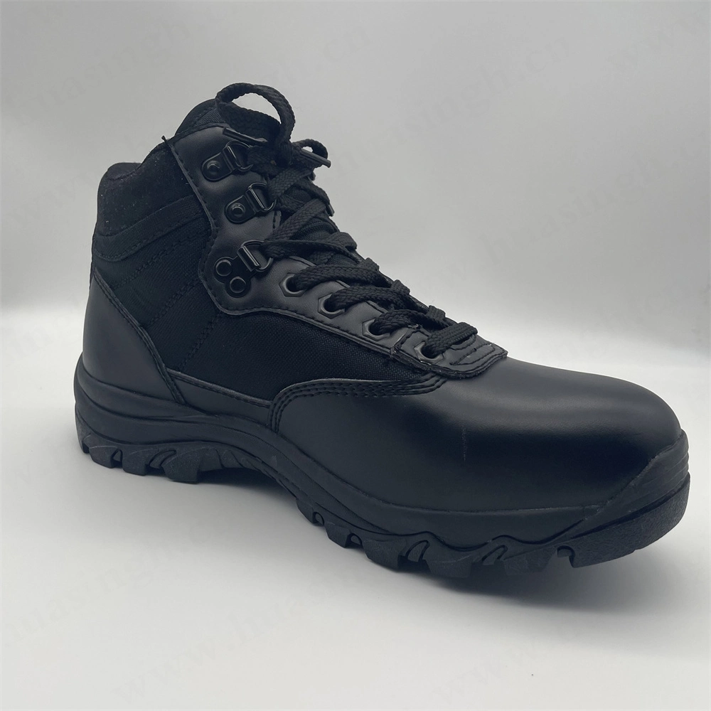 Ywq, 4 Pulgadas Anti-Shock PU duradero+La suela de caucho negro bota táctica Hsm061