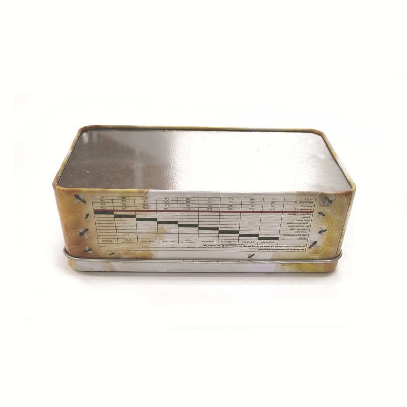 Factory Custom Rectangular Biscuit Sweet Lemon Fruit Tea Packaging Tea Tin Box