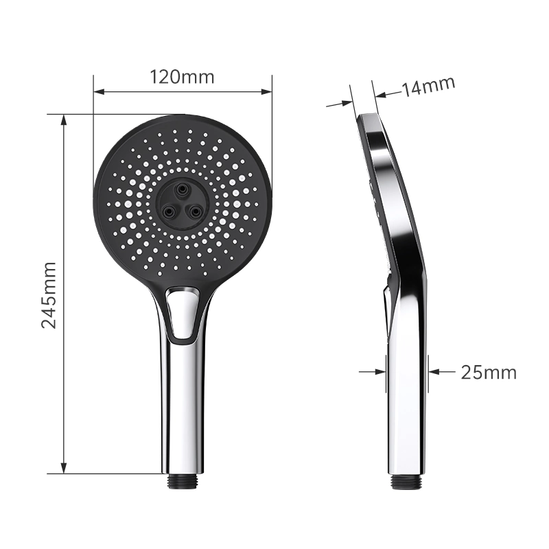 Bathroom Faucet Sets ABS Plastic New Design Black and Silvery Handheld Shower