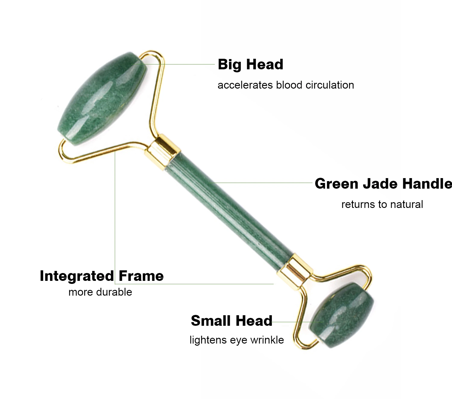 Authentic Original Noiseless Design Jade Face Roller Dong Ling Jade Roller for Wrinkles