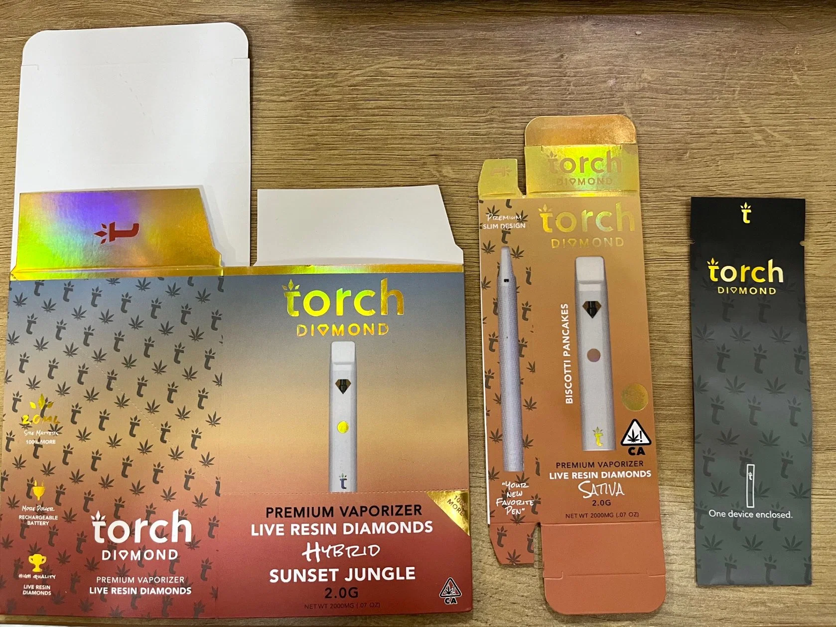 Venta al por mayor Torch Diamond Vapes E cigarrillos recargables desechables tipo C 2ml VAPE desechable Pen Device aceite grueso