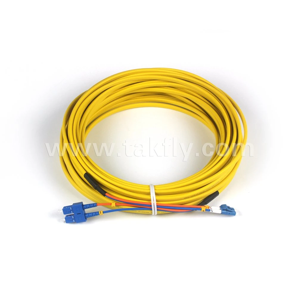 LC-Sc Duplex Flat 45 Degree Boots Fiber Optic Patchcord