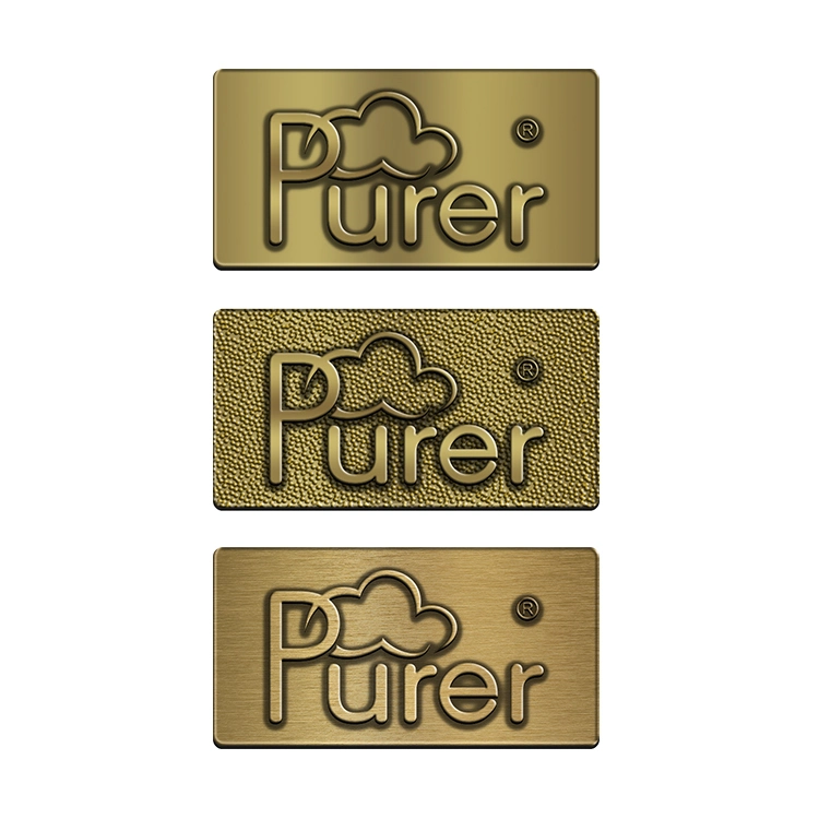 OEM Brass Copper Metal Label for Fashion Clothing Handbag Shoes Appliance Furniture Kitchenware Door Product Plate Badge Company Logo Name Pin Dog Key Tag