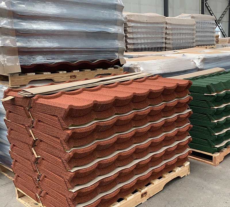 Factory Supply Concrete Roof Tiles Construction Material Stone Coated Metal Roof Tile