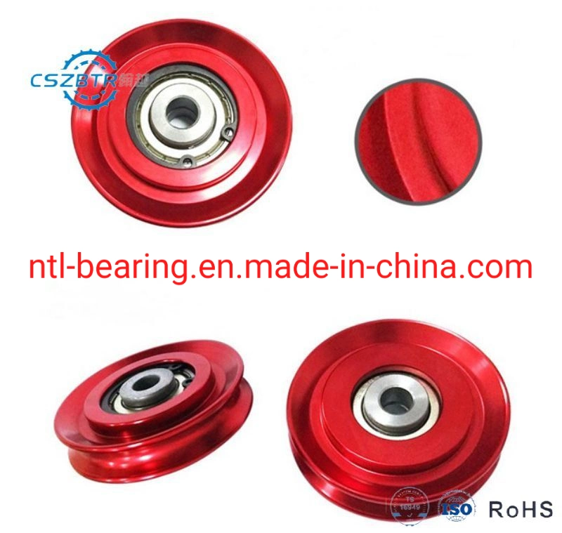 Cable Wheel Bearing Red Aluminum Alloy 73mm Fitness Accessories Pulley for Gym