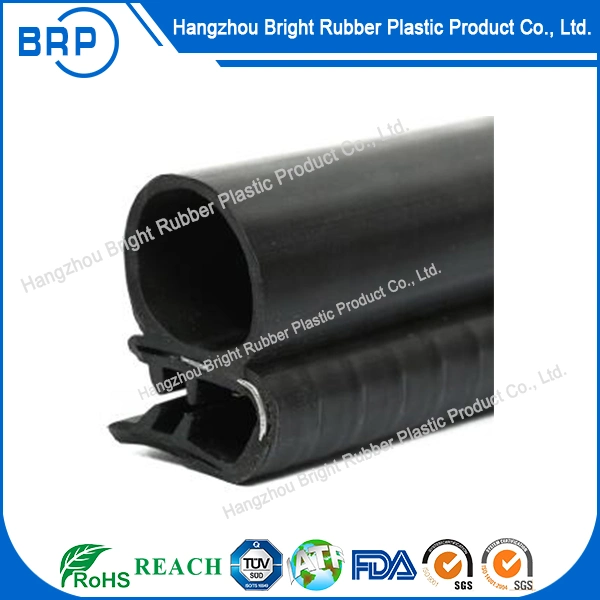 Dual Durometer Sponge and Solid Rubber Extrusions Seal Strip with Metal Insert