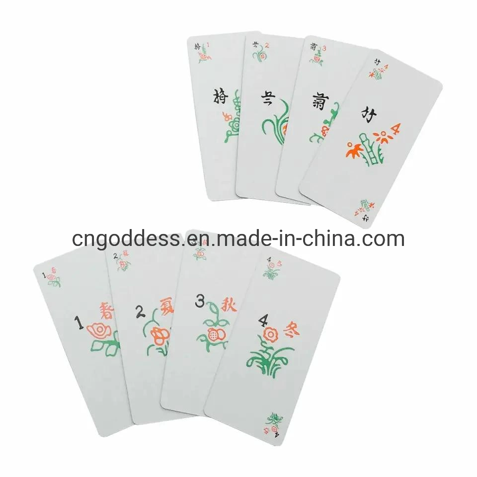 Papel portátil à prova de Conjunto de Cartas de jogar Mahjong com 2 Soma dos acrílico&amp;Saco Baeta Mahjong Viagem Cartão de póquer