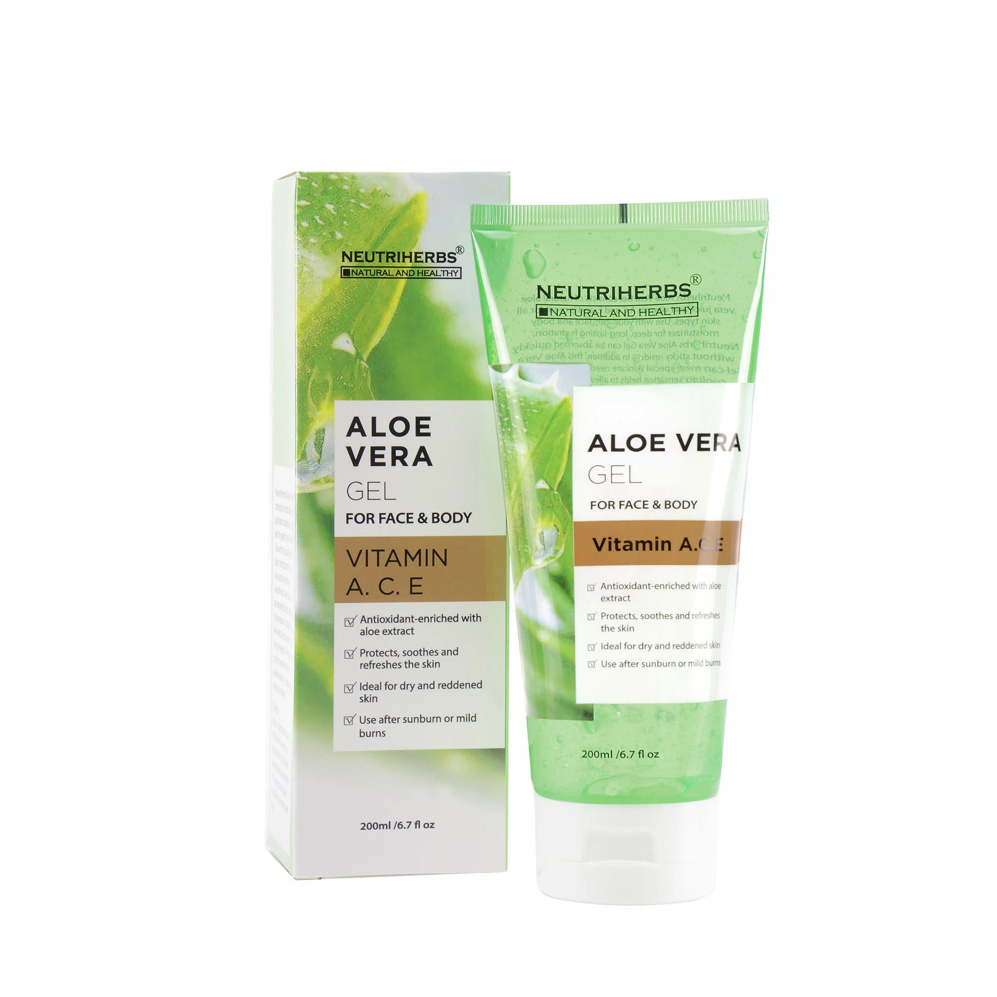 100% Natural Organic Healing Activity After Sunburn Protect Skin Whitening Aloe Vera Gel