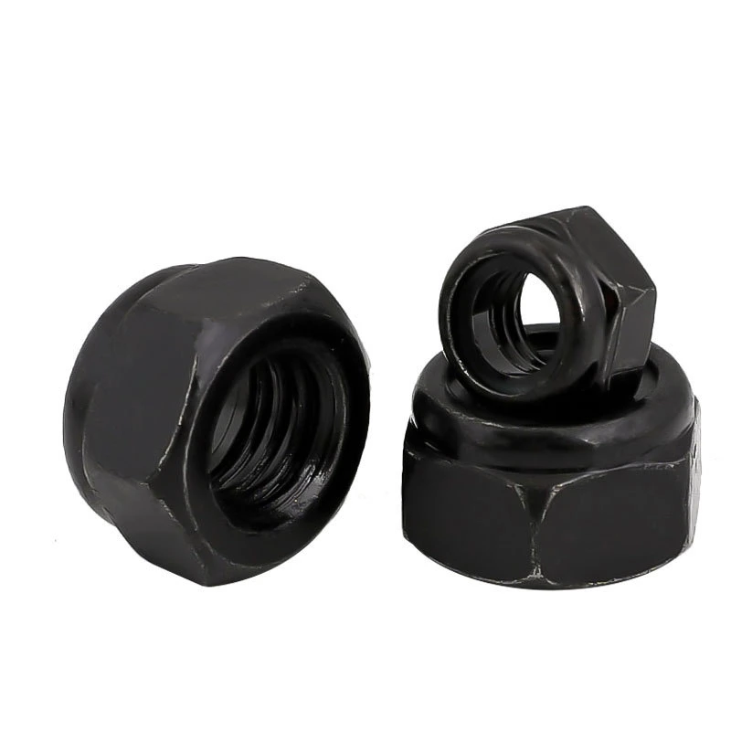 Hex Nut Nylon Insert Lock Nuts DIN985 Black Zinc Plated