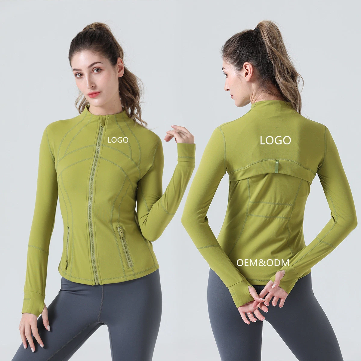 Lulu Zip Long Sleeve Yoga Jacket Plus Size Sports Yoga Tops Women&prime; S Running Coat Workout Wear Gym Fitness Sports Casual Wear