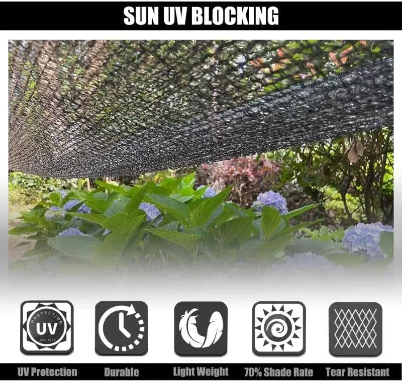 Plastic Sunshade Net for Agricultural Greenhouses 6-Needle Single Mesh Rope Reinforced Side Sunshade Net 95%, Can Be Customized in Various Colors and Densities