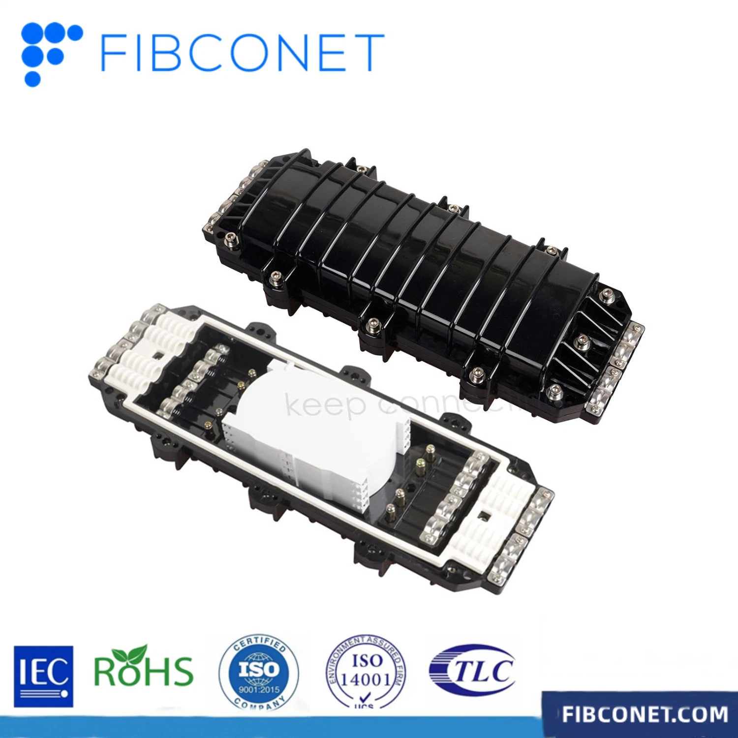 FTTH 12 24 36 48 72 96 Cores PP/ABS/PC Plastic Horizontal Type Splice Closure