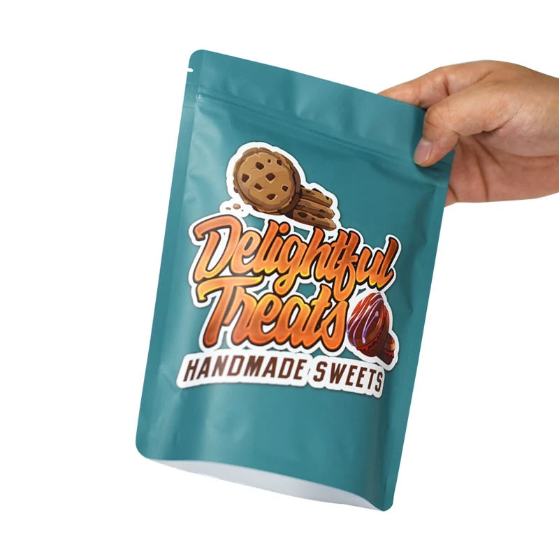 Custom Printing Rounds or Right Angles Aluminum Foil Moisture Proof Stand up Pouch Bag with Zipper Without Windowpopular