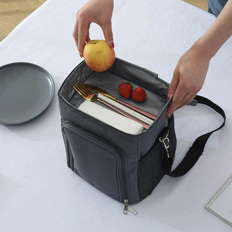 Lunch Box Aluminum Foil Thickened Thermal Insulation with Shoulder Strap Cooler Bag