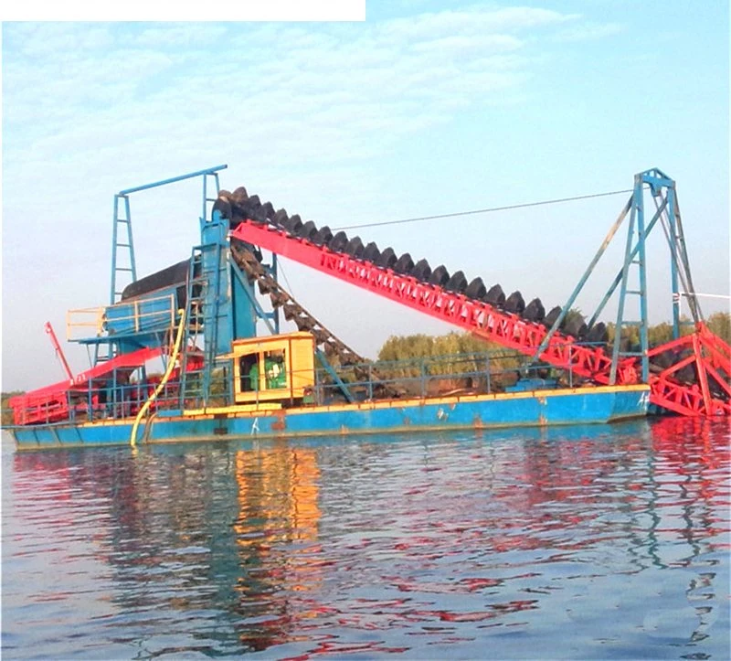 Тип ковша цепь Gold/ Minining Dredger добычи алмазов с механизмом для речных Jiging оборудование / Agiatation минеральных машины/Тин Мин