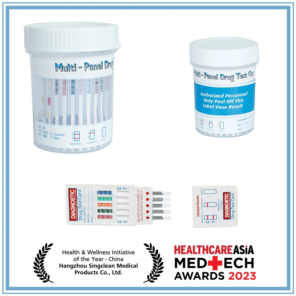 CE passou no uso de drogas múltiplas SingClean usando amostra de urina Rapid Kit de Teste de Diagnóstico com Painel 6-12