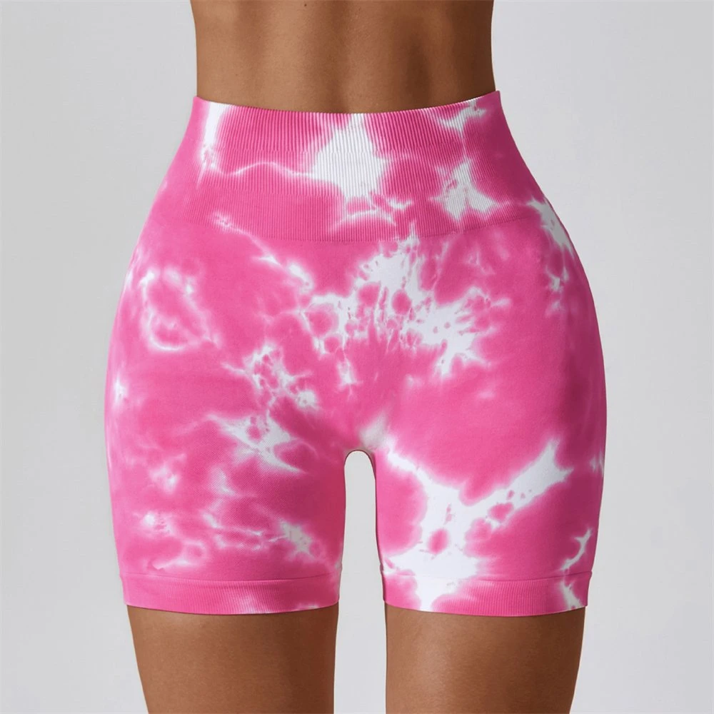 Tie Dyed Seamless Yoga Shorts Women's Sports and Fitness Shorts