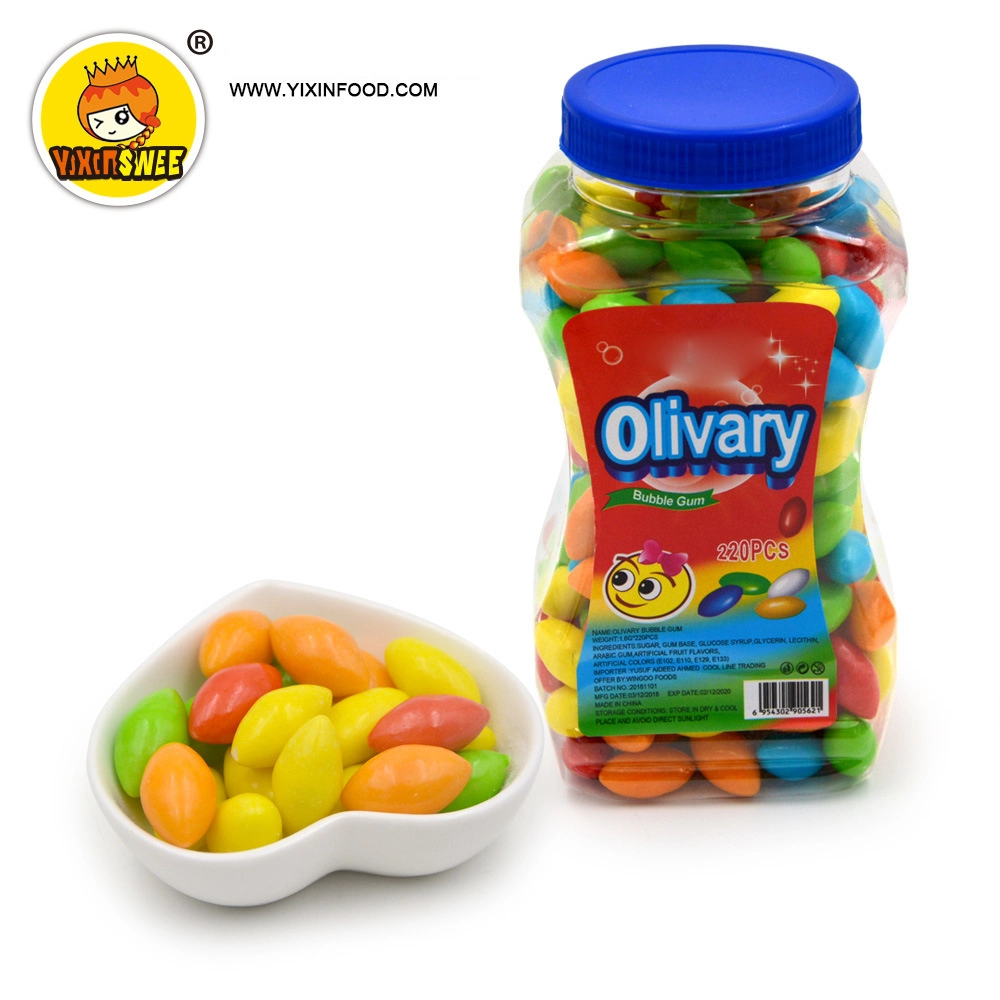 Factory Wholesale 1.6g Sweet Colorful Fruit Flavor Small Olivary Bubble Gum