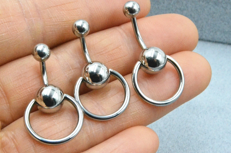 Sexy Circle Card Ball Stainless Steel Belly Button Rings