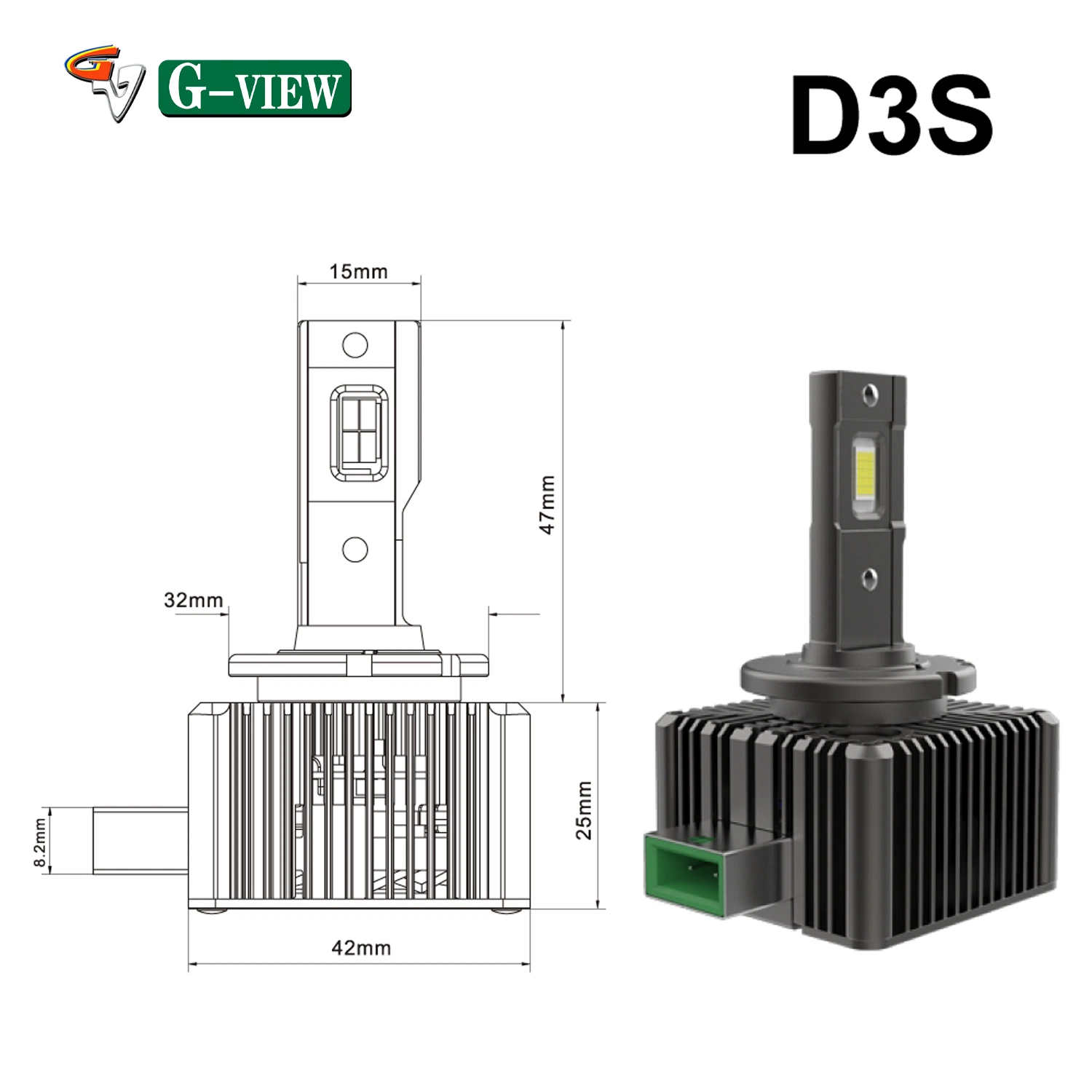 Gview Xenon D Series D3s/D3r/D3s/D4s/D5s 6000K HID Xenon Replacement for LED Bulb