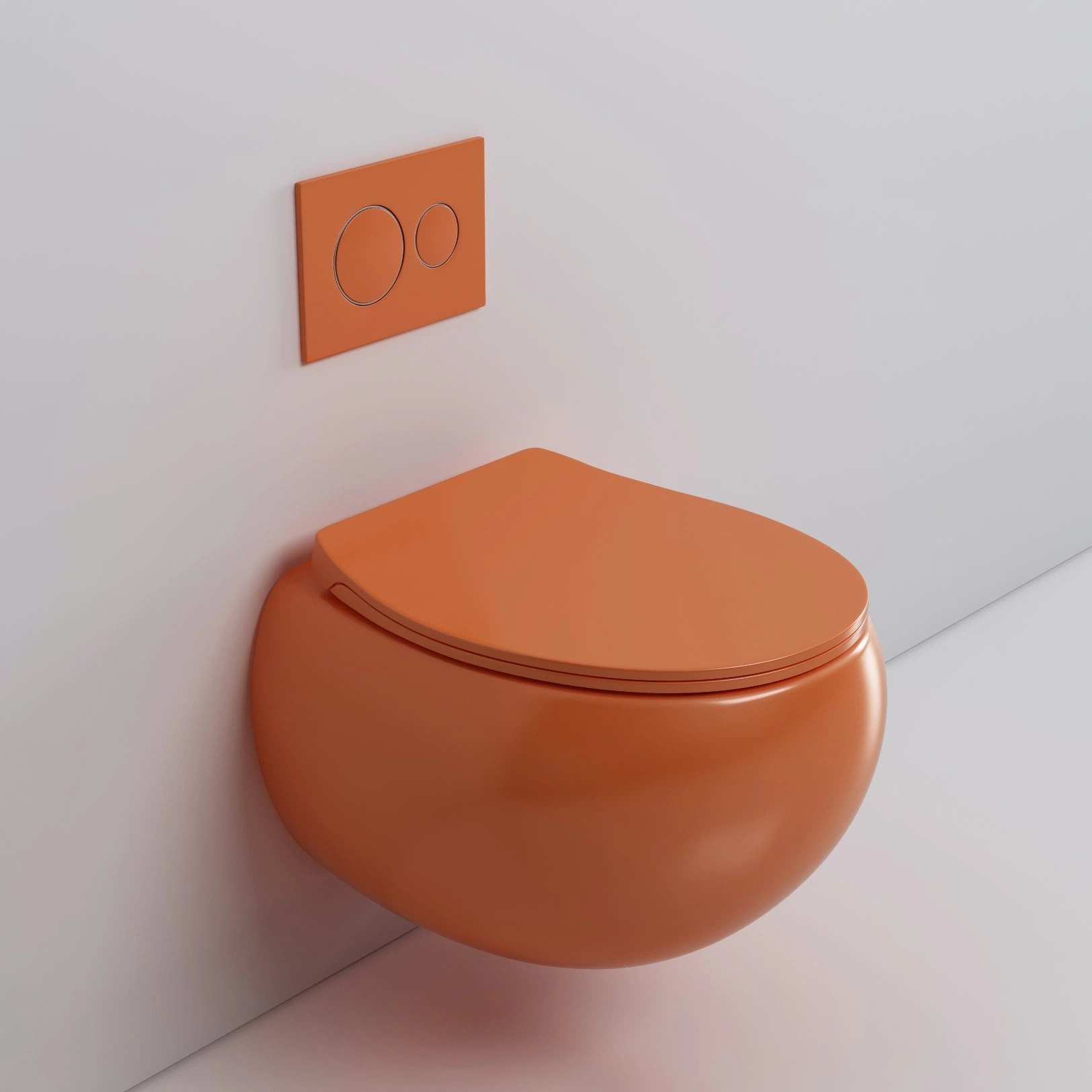 Cheap Sanitary Ware pared Hung WC Naranja Mate Color Quick-Release Cubierta