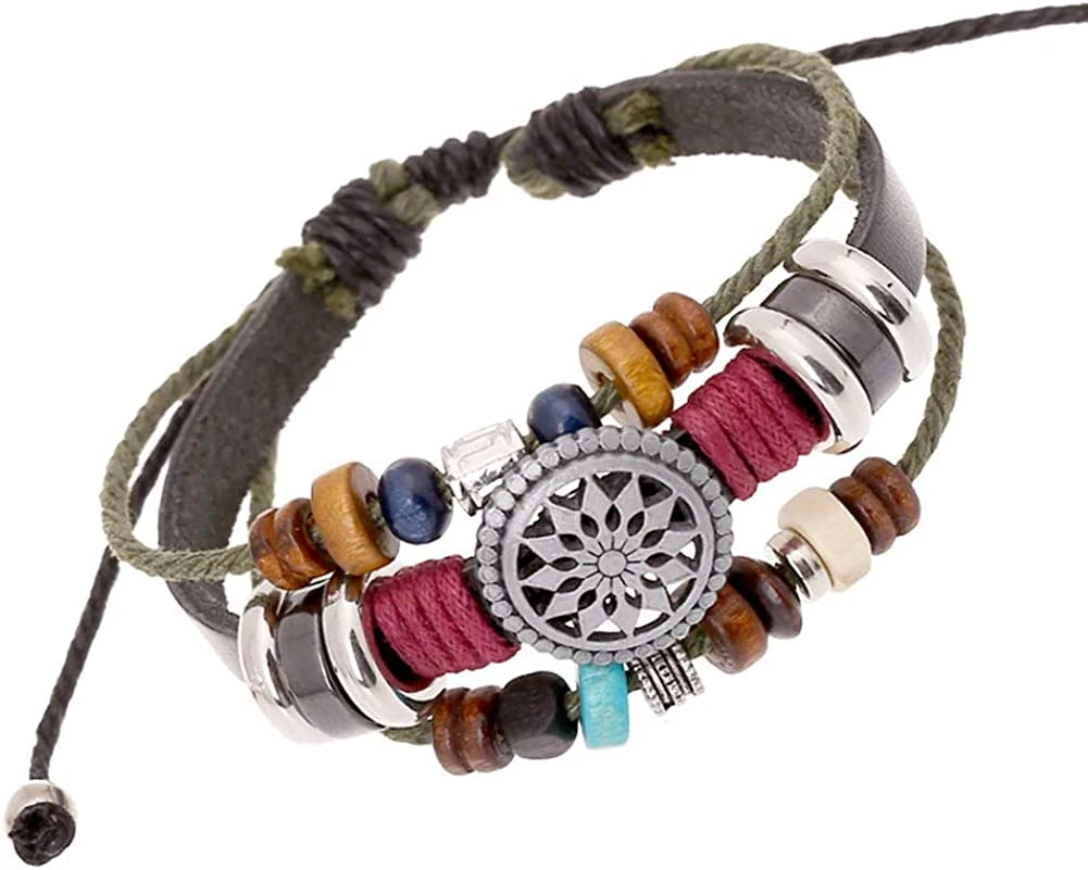 Bijoux femmes Lady Bohemia Wind perles multicouches Woven Bracelet