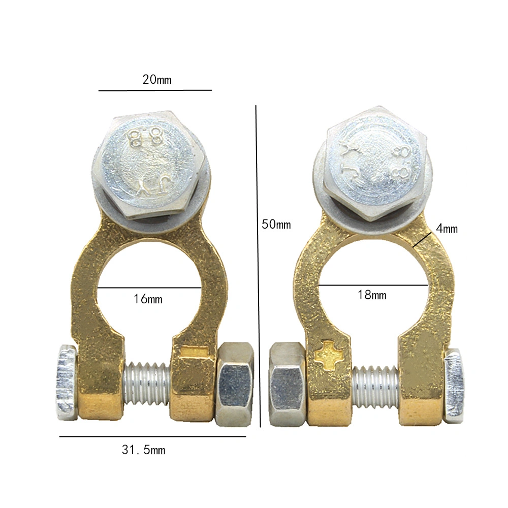 Conector de fixação da bateria de cobre directo de fábrica parafuso único M10 bateria Terminal de acessórios para baterias automóveis