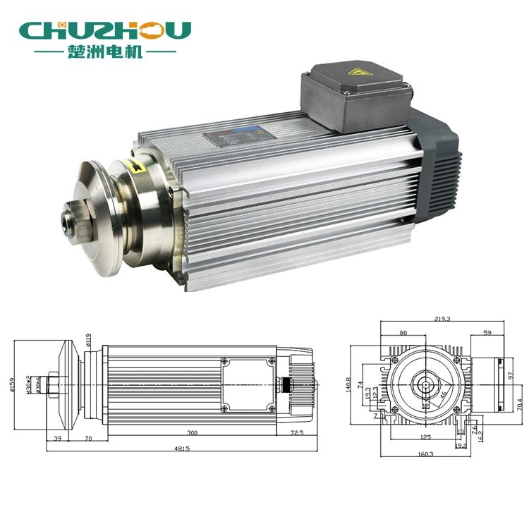 Machine à usiner à routeur CNC 5,5kw 220/380V axe carré refroidi par air Moteur 3 000 tr/min 50 Hz CNC moteur CNC broche