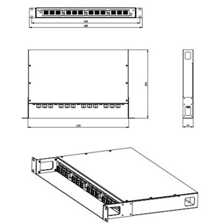 Factory Supply RoHS Network Modular 12 18 24 48 96 Port Fiber Optic Patch Panel