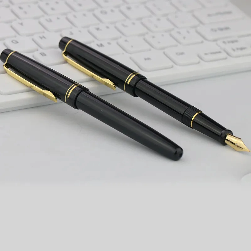 Luxury Black with Gold Design Business Fountain Pen Custom Logo