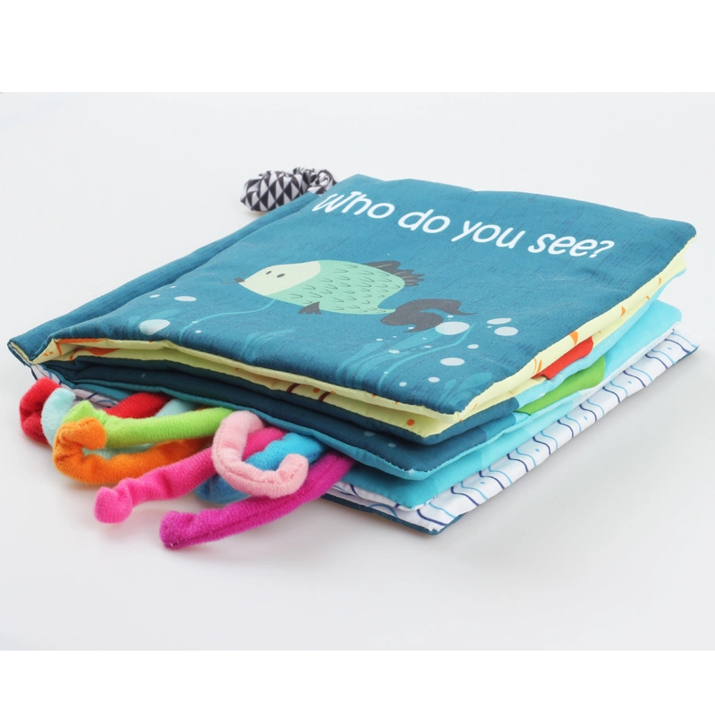 Teething Toys Education Ocean Animals Toy Soft Cloth Books for Baby Toddler Infant Kids