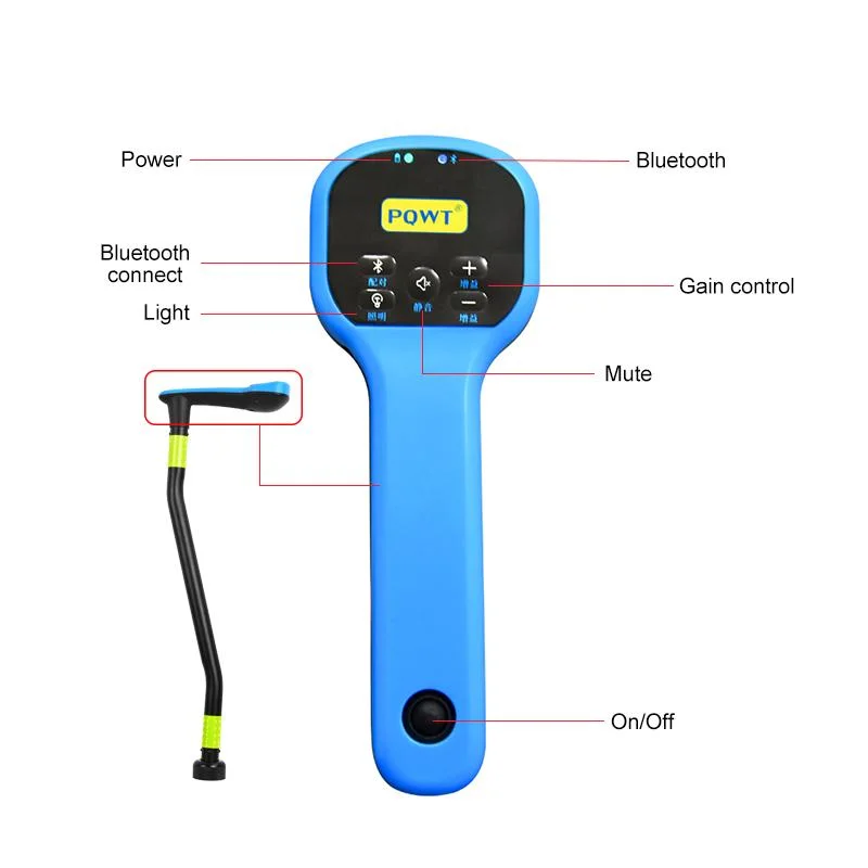 Pqwt-Bt10 tubo de 9 m de profundidade de vazamento de Rede Wireless do Detector de Vazamento