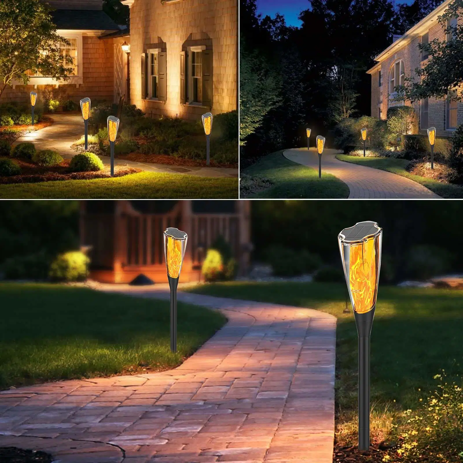 Lumières de torches de jardin solaires LED étanches IP65 avec allumage automatique/arrêt