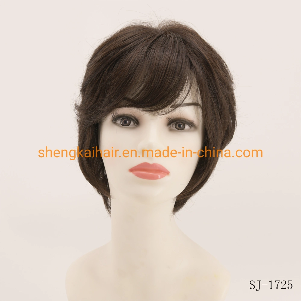 Wholesale/Supplier Premium Quality Full Handtied Black Color Short Style Synthetic Hair Wigs for Women 529