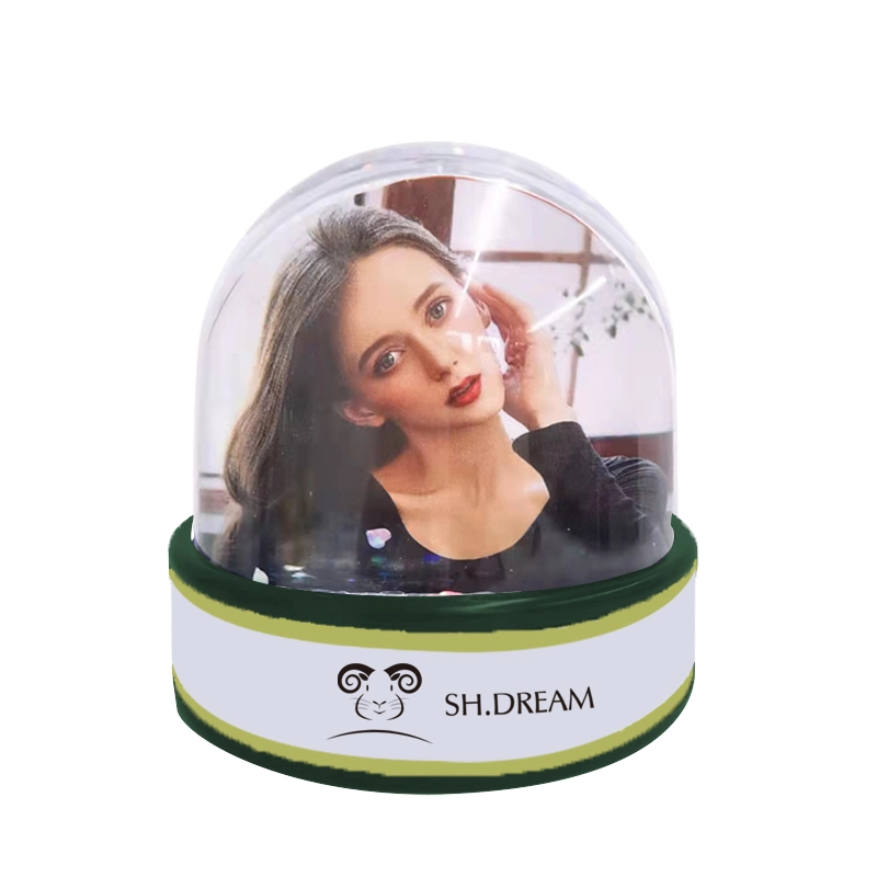 Sublimation Round Silicone Base Glitter Snow Globe Photo Frame