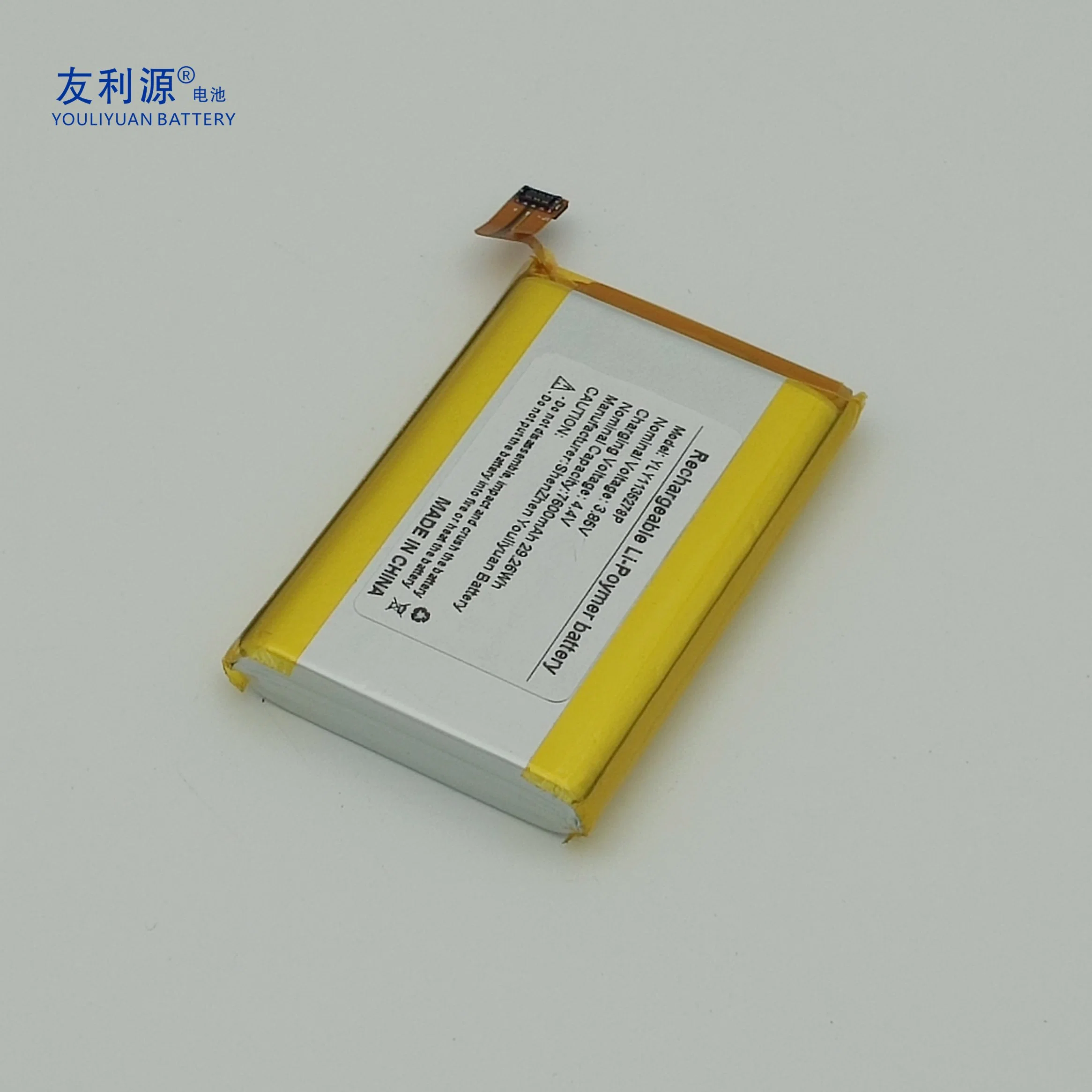 Smart Waterproof Mobile Phone Li-ion Lipo Battery 1135278p 3.85V 7600mAh 29.26wh Lithium Polymer Battery Manufacturer Factory