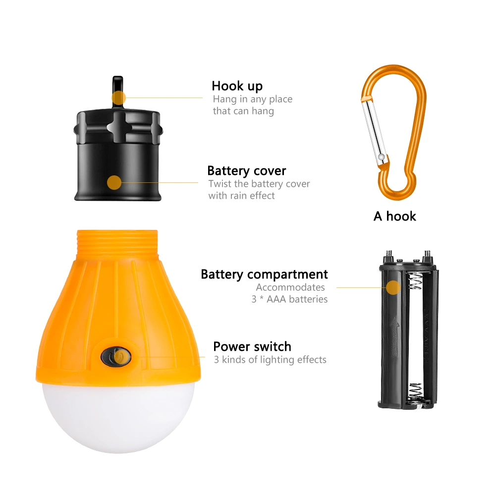 Portable LED Waterproof Lantern Hanging Lights Tent Lamp for Camping