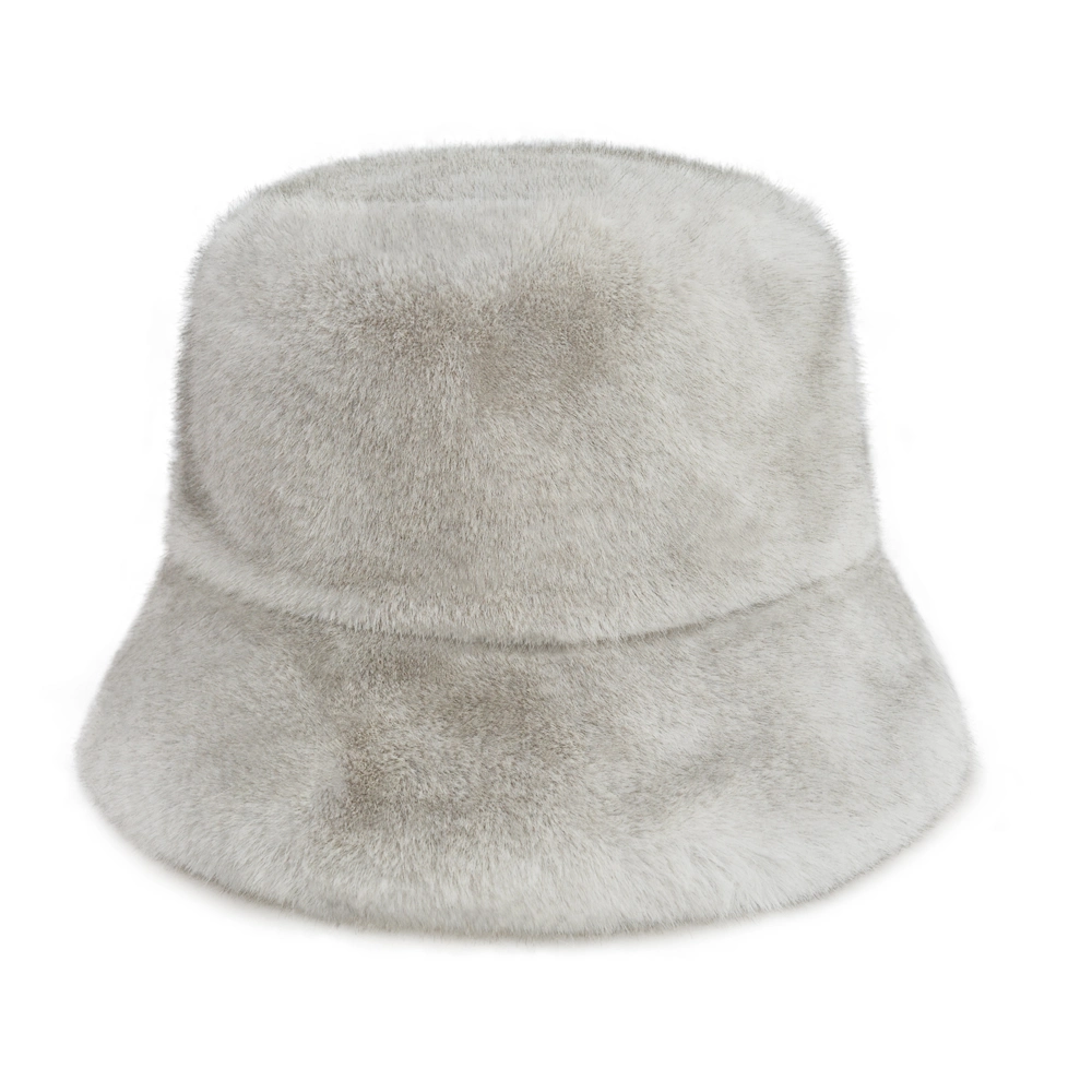 Faux Mink Winter Bucket Hats Custom Wholesale/Supplier Women Bucket Cap Outdoor Winter Cap