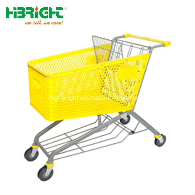Safety and Resistant Supermarket Plastic Trolley Cart