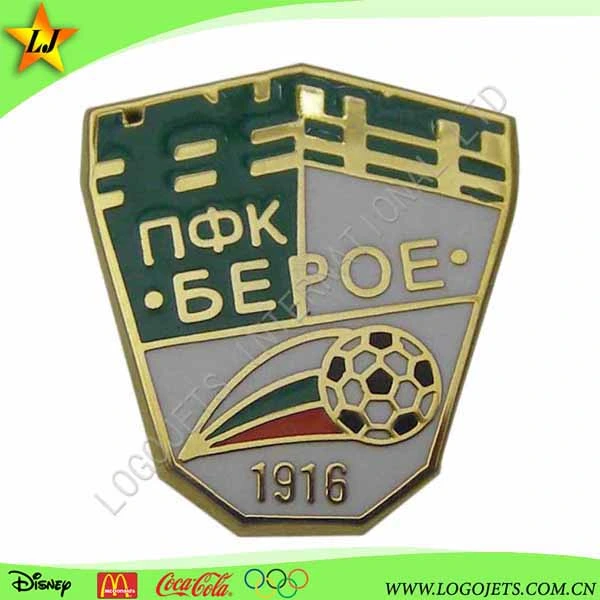 No MOQ Promotion Brass Stamped Traditional Hard Enamel Cloisonne Football Club Badge