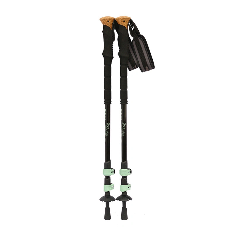 Palos de trekking Trekking Polo de fibra de carbono Bastones con cerraduras ajustables rápido y mango antideslizante