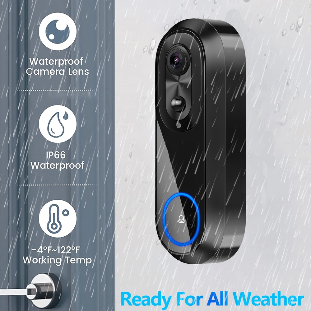 Fully Waterproof Electronic Video Doorbell with 1080P Camera