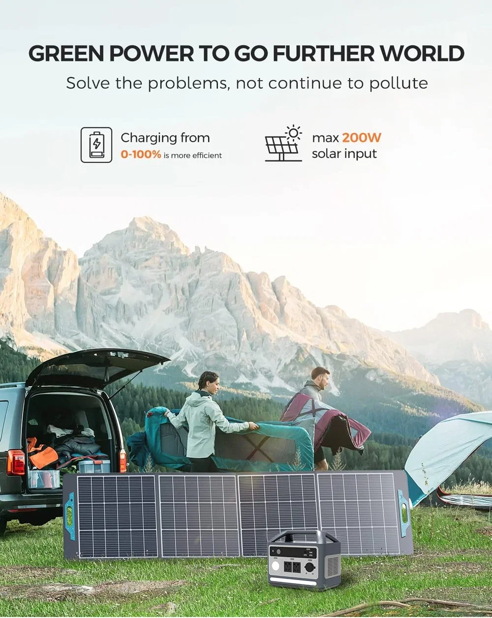 Nextgreenergy The Top Seller Fast Charging 600W Lithium Iron Battery Solar Portable Power Bank Supply 2*USB 5V/3A Camp Power