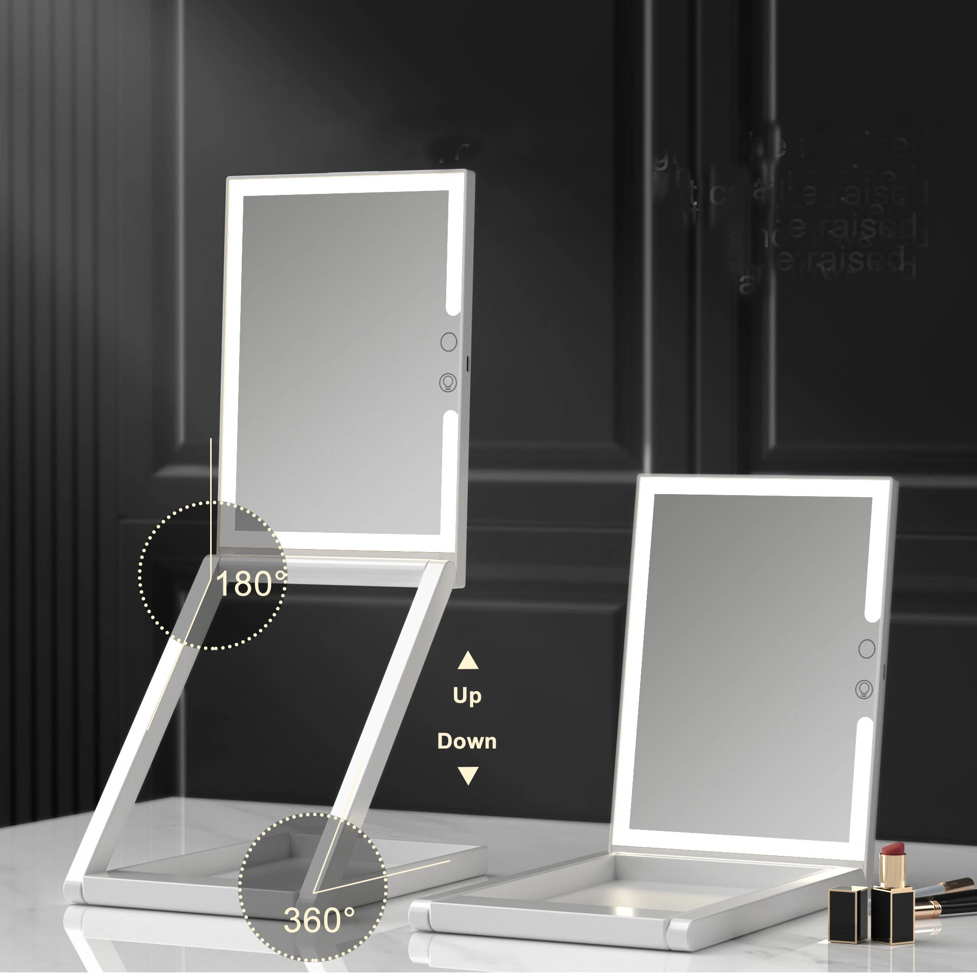 Mini LED Makeup Double Sides Foldable Cosmetic Mirror with Light