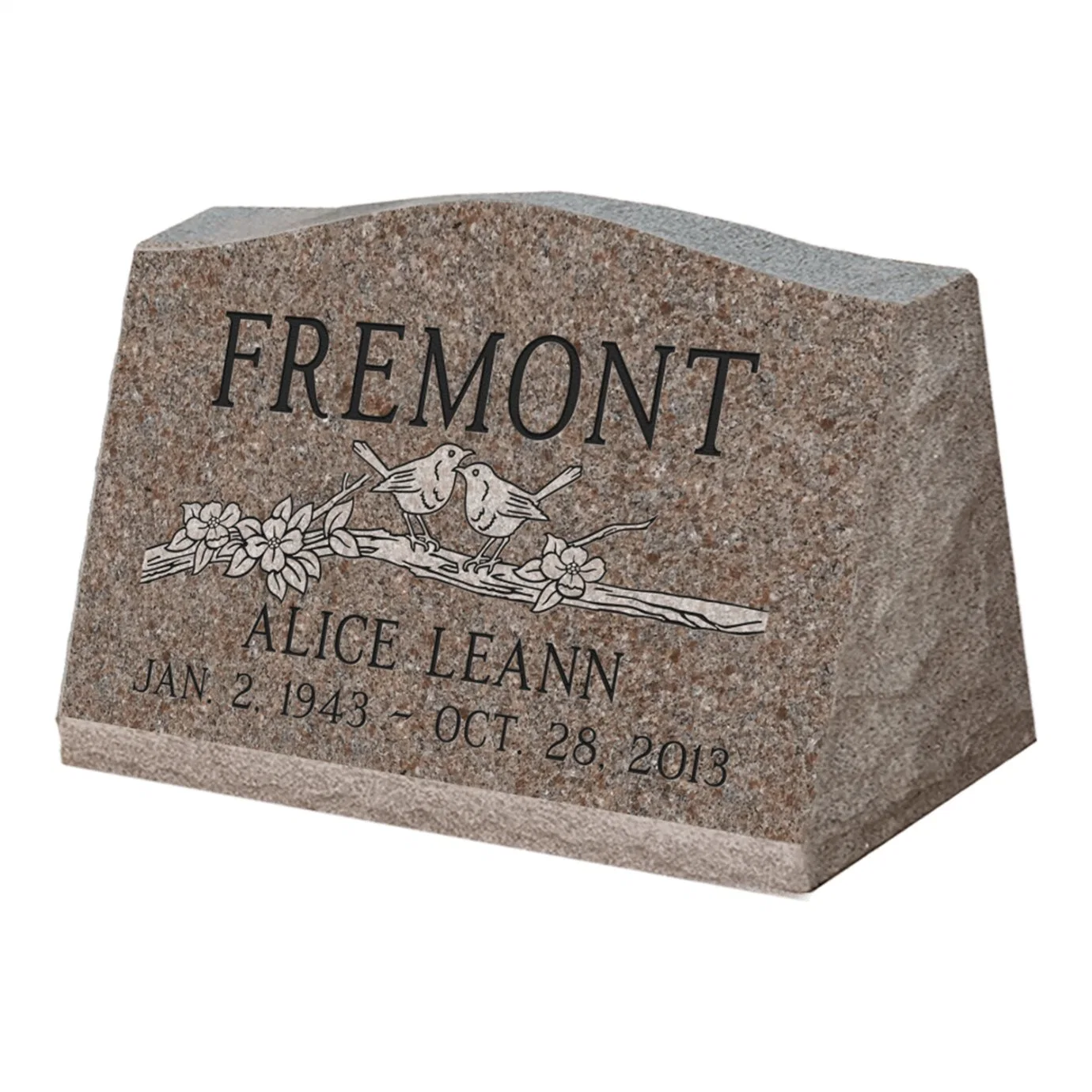 Granite Slant Marker Tombstone