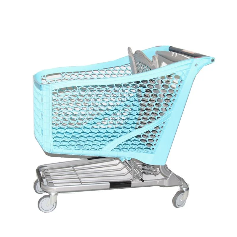 Nuevo supermercado de alta calidad de mano de plástico Push Cart Carrito de compra