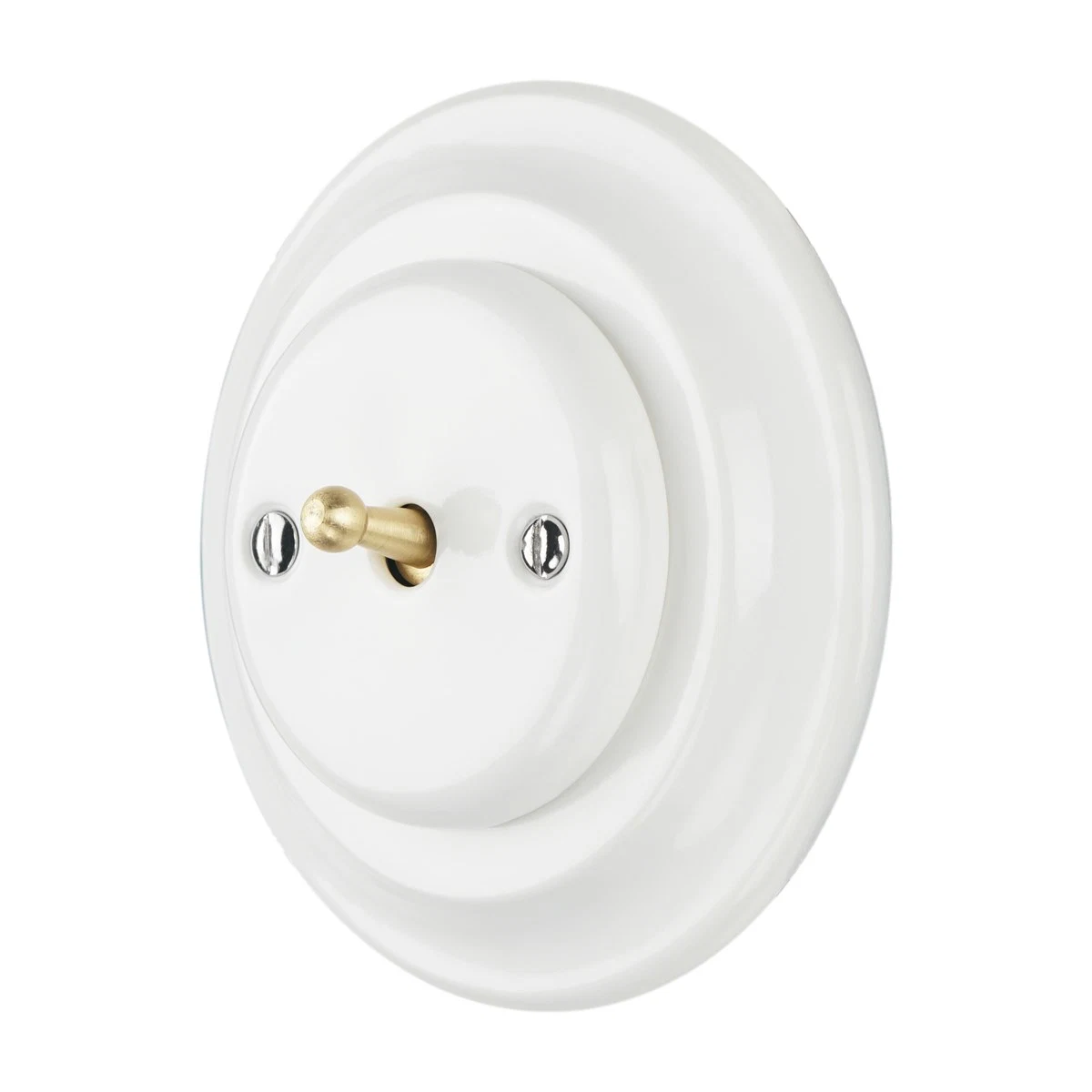 Retro Ceramic Toggle Switch with Metallic Lever